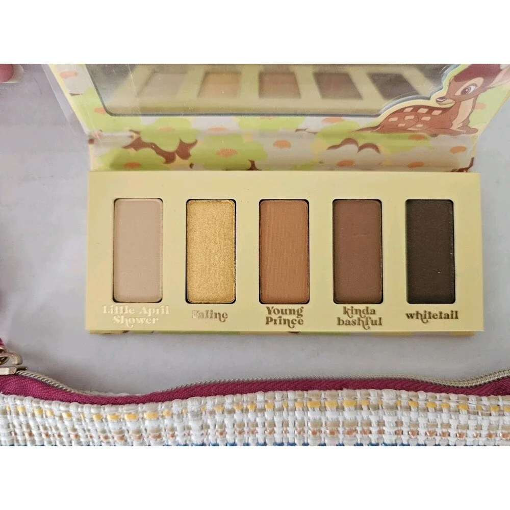 Colourpop X Disney Bambi Palette & Woven Cosmetic Case W/ Mickey Mouse Charm